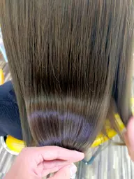 似合わせカット×オーガニックカラー×艶髪トリートメントの髪の回復メニューです。