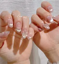 🎀 チップスカルプ長さだし🩵ワンホンチーク+マグネットフレンチ