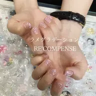 手ラメグラデーションジェルネイル