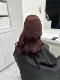 重たく見えないちゅるんと質感カラー🎀🫧《ワンカラー+トリートメント+韓国風くびれ巻き仕上げ》