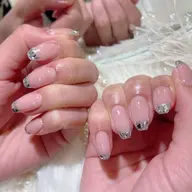 【新規オフ無料】キラキラガラスフレンチ⭐︎ベースカラー込み ¥10900→￥4880