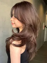 🉐モデル価格でご案内‼️カット💇🏼‍♀️（レイヤーカット）＋カラー（ブリーチ無し）＋トリートメント🫧✨