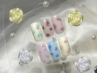 期間限定✨ワンカラー×2本バラdesign nail🌹🎀オフありorオフ無し