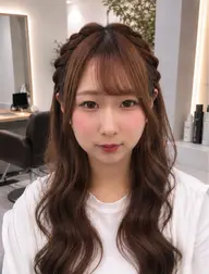 🎀 hair arrange menu 🎀♡ ハーフアップ♡ 編みおろし♡ ツインアレンジ♡ リボンアレンジ