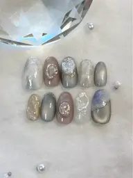 ハンドネイル💅パーツのせ、アートやり放題(150分)オフなし