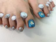 フットワンカラー+親指アート🎨