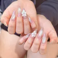 人気🆙🫧【夏トレンド】🫧氷花・3Dフラワーネイル2本💅🏻¥8980