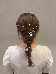 【🎀後ろ姿まで可愛く🎀】　　　　　　　　　✨大人気編みおろしヘアアレンジ✨🤍