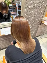 ✨【ブリーチ毛でも叶う、ツヤと柔らかさ】✨カット+髪質改善縮毛矯正／ストレート