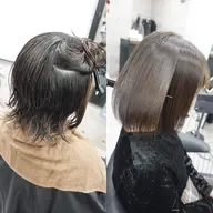 【✨ダメージケアストレート✨】髪質改善縮毛矯正+カット+処理剤フルコース