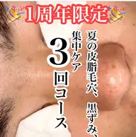 【8月5名様限定】夏の皮脂毛穴黒ずみ集中ケア3回コース【毛穴ケア、毛穴エクストラクション、肌質改善、毛穴】