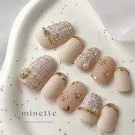 秋秋冬ツイードm持ち込みデザイン 6000円(ジェルオフ有り)