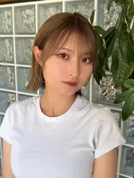 ブリーチ+透明感カラー