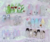 夏定額ネイル☀️【長さ出し10本付き】サンプルから選び、色or配置変え🆗¥11800