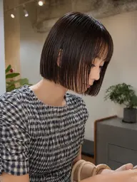 【切りっぱなしボブ】カット＋【ブリーチなし】ワンカラー