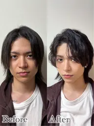 【メンズ👨🏻】ヘアセット+メイク/眉カット付き✂️結婚式参列やライブなどに✨流行りの韓国風ヘアメイクも🙆♀️