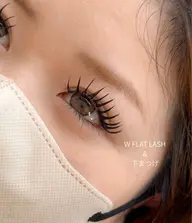 W FLAT LASH 付け放題(カラーエクステ+¥500-)オフ込