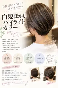 ✨カット＋白髪ぼかしハイライトカラー＋癒しスパ🫧