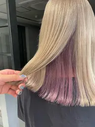チラ見えがkawaii❣️インナーカラー🌼プチトリートメント付き!!(ブリーチ込み)