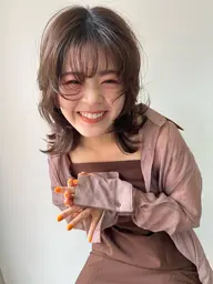 骨格似合わせカット+透明感カラー