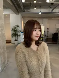 透明感カラー➕ふんわり前髪矯正