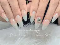 💅長さ出し+カラーグラデーション💅ストーン付き