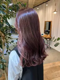 《🍇インナーカラー🍇》イヤリングカラー(ブリーチ込)+全体カラー+カット+超音波トリートメント【ケアプロアイロン付】