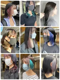 イヤリングブリーチ+カラー+全体カラー¥9900