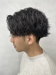 メンズカット+メンズパーマ(ツイスパ、フェザーパーマ、シャドウパーマニュアンスパーマ、波巻きなど)+トリートメント💎