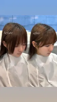 【中顔面短縮💘】小顔見せ顔周り➕前髪カット✂️✨️アイロン仕上げつき