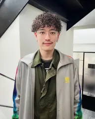 【波巻きパーマ+メンズカット】