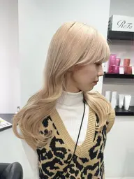前髪カット【顔まわり】＋ブリーチカラー【ダブルカラー】＋2stepケアトリートメント