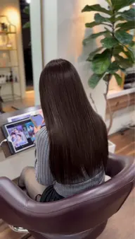🎀cut + 全体ストレートパーマ