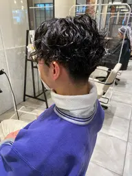 メンズカット、スパイラルパーマ、2ステップトリートメント