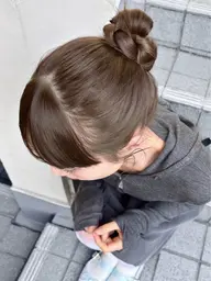 透明感カラー🌱+髪質改善2step Steam treatment 🫧+コテ巻き仕上げ🎀