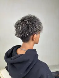 メンズカット+メッシュ+パーマ