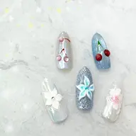 🌷本日限定🌷フラワーネイル🌼もしくはさくらんぼネイル🍒× パーツ2個付 × オフ込