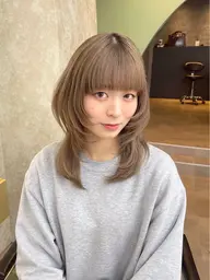 【透明感たっぷりダブルカラー🥀】似合わせカット+全体ブリーチ+全体カラー+前処理ケア剤