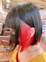 カット＋マイクロバブル＋インナーブリーチオンカラー＋前処理tr＋水素トリートメント