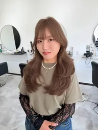 【毎日扱いやすい艶髪】☆韓国ヘア☆レイヤー☆似合わせカット+うる艶TR+コテ巻きスタイリング¥9980→¥3980