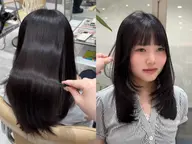 髪質改善ストレート×顔周りカット