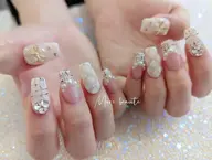 ♡要相談♡持ち込み♡手描き・キルティング・ブリオンやパーツ25粒以上・ツイードアート含む10本アート💅💓✨指名なし