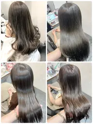 【ブリーチなしダブルカラー】+トリートメント炭酸スパ(イルミナカラーorアディクシーカラー可)透明感カラー/赤み消し