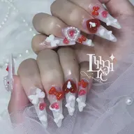 🎀チップ長さ出し10本（MAX約2.2㎝）／パーツつけ放題コース（オフ込み）