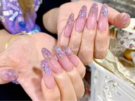 【チップスカルプ】ワンホン☆オーロラダイヤネイル