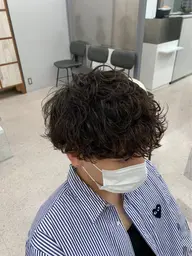 メンズカット+波巻きスパイラルパーマ