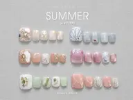🍉期間限定🍧【オフなし】 フット🦶🏻💜夏デザイン(亀戸.錦糸町)パラジェル変更可💎