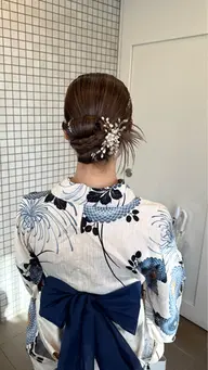 浴衣着付け+ヘアセット🎐🩵