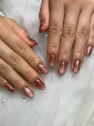 シンプルハンドネイル(シアカラー、ラメ、マグネット、フラッシュ)