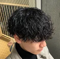 カット+波巻きパーマ